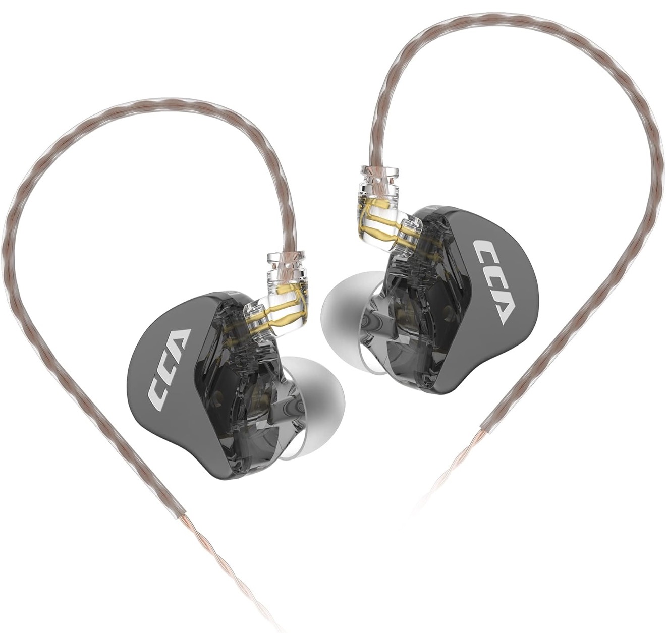 CCA CRA In Ear Monitor, Ultra-Thin Diaphragm Dynamic Driver IEM Earphones, Clear Sound & Deep Bass Wired Gaming Earbuds with 2 Pin Detachable Cable for Singers, Musicians, Drummers