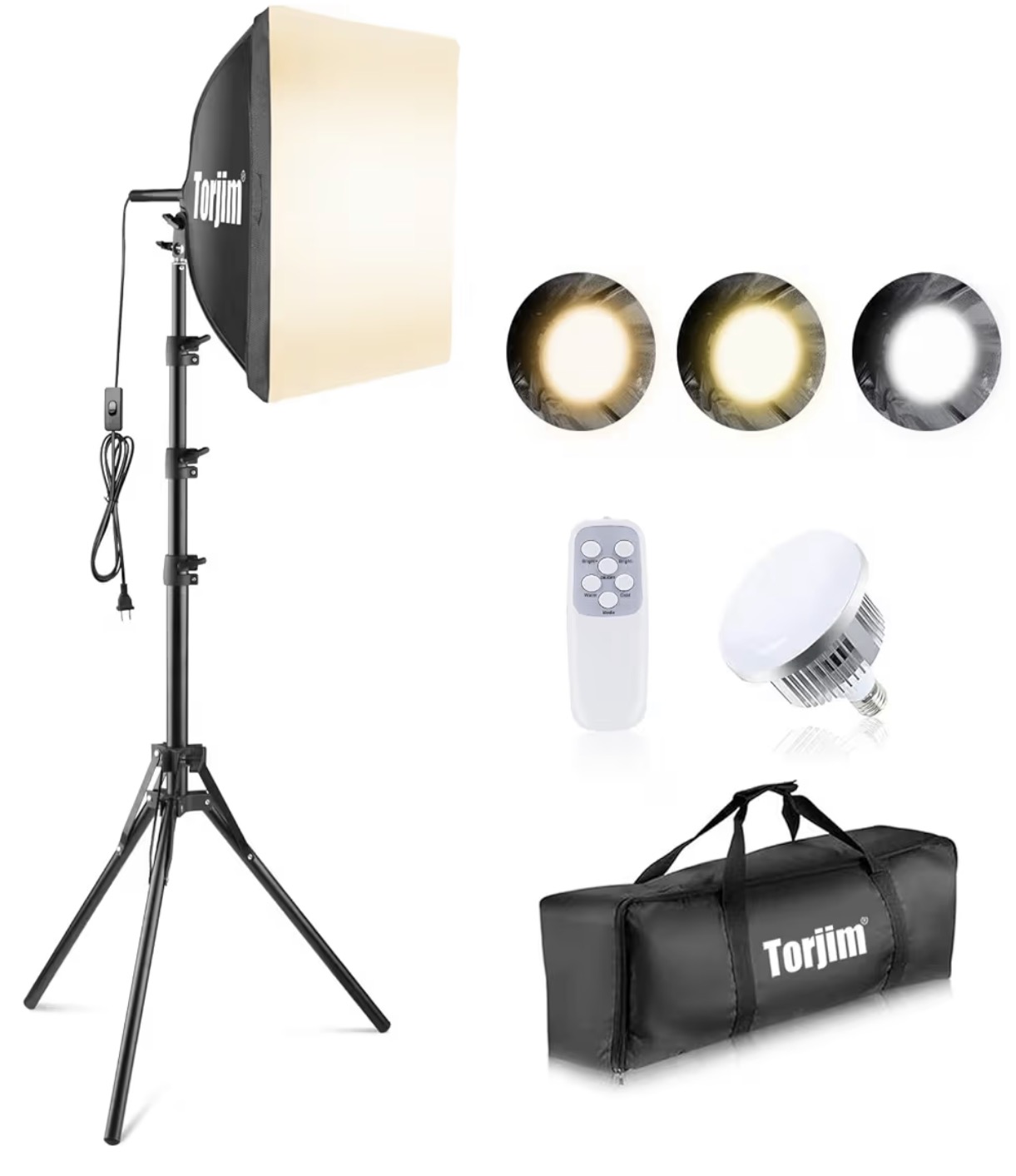 Torjim Softbox Photography Lighting Kit, 16'' x 16'' Professional Soft